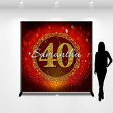 Lofaris Personalized Bokeh Glitter Red 40th Birthday Backdrop